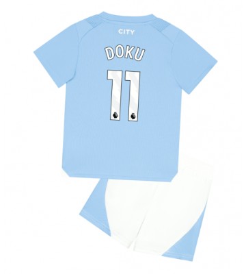 Manchester City Jeremy Doku #11 Hemmatröja Barn 2023-24 Kortärmad (+ Korta byxor)