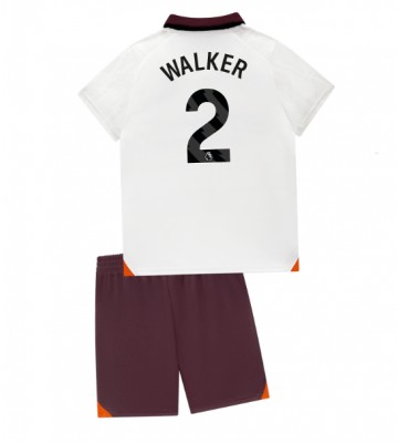 Manchester City Kyle Walker #2 Bortatröja Barn 2023-24 Kortärmad (+ Korta byxor)