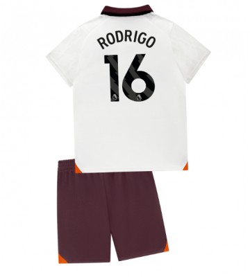 Manchester City Rodri Hernandez #16 Bortatröja Barn 2023-24 Kortärmad (+ Korta byxor)