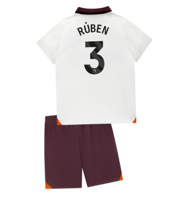 Manchester City Ruben Dias #3 Bortatröja Barn 2023-24 Kortärmad (+ Korta byxor)