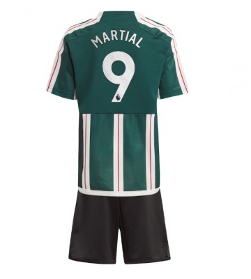 Manchester United Anthony Martial #9 Bortatröja Barn 2023-24 Kortärmad (+ Korta byxor)