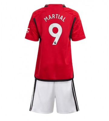 Manchester United Anthony Martial #9 Hemmatröja Barn 2023-24 Kortärmad (+ Korta byxor)