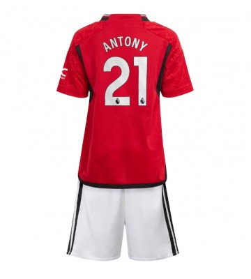 Manchester United Antony #21 Hemmatröja Barn 2023-24 Kortärmad (+ Korta byxor)