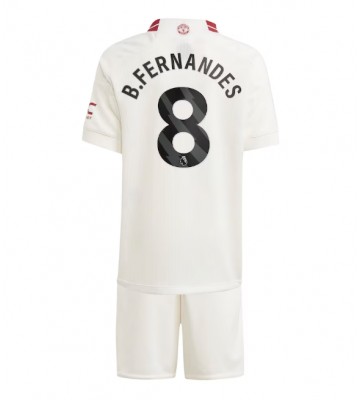 Manchester United Bruno Fernandes #8 Tredje Tröja Barn 2023-24 Kortärmad (+ Korta byxor)