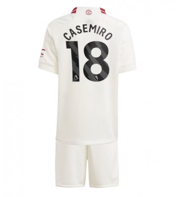 Manchester United Casemiro #18 Tredje Tröja Barn 2023-24 Kortärmad (+ Korta byxor)