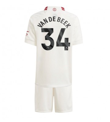 Manchester United Donny van de Beek #34 Tredje Tröja Barn 2023-24 Kortärmad (+ Korta byxor)