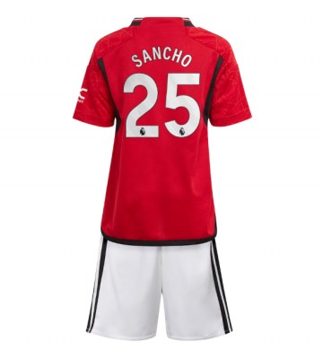 Manchester United Jadon Sancho #25 Hemmatröja Barn 2023-24 Kortärmad (+ Korta byxor)