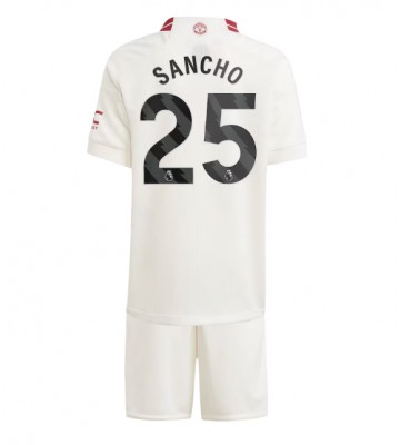 Manchester United Jadon Sancho #25 Tredje Tröja Barn 2023-24 Kortärmad (+ Korta byxor)