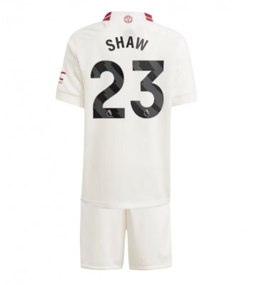 Manchester United Luke Shaw #23 Tredje Tröja Barn 2023-24 Kortärmad (+ Korta byxor)