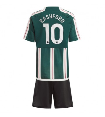 Manchester United Marcus Rashford #10 Bortatröja Barn 2023-24 Kortärmad (+ Korta byxor)
