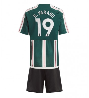 Manchester United Raphael Varane #19 Bortatröja Barn 2023-24 Kortärmad (+ Korta byxor)