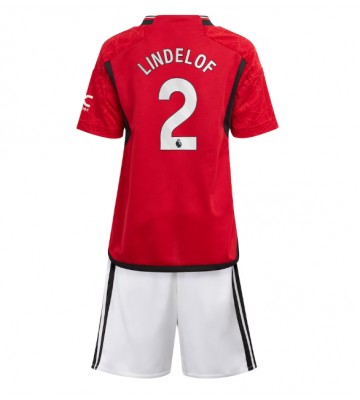 Manchester United Victor Lindelof #2 Hemmatröja Barn 2023-24 Kortärmad (+ Korta byxor)