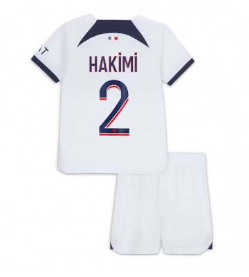 Paris Saint-Germain Achraf Hakimi #2 Bortatröja Barn 2023-24 Kortärmad (+ Korta byxor)
