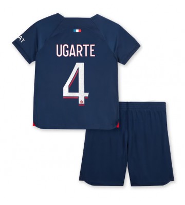 Paris Saint-Germain Manuel Ugarte #4 Hemmatröja Barn 2023-24 Kortärmad (+ Korta byxor)