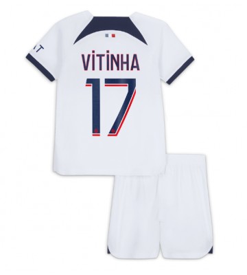Paris Saint-Germain Vitinha Ferreira #17 Bortatröja Barn 2023-24 Kortärmad (+ Korta byxor)
