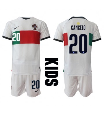 Portugal Joao Cancelo #20 Bortatröja Barn VM 2022 Kortärmad (+ Korta byxor)