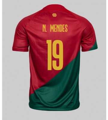 Portugal Nuno Mendes #19 Hemmatröja VM 2022 Kortärmad