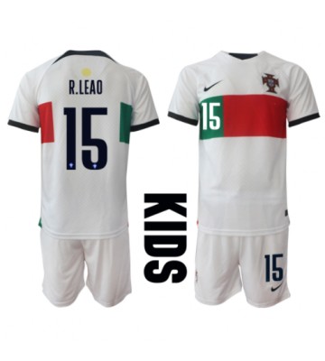 Portugal Rafael Leao #15 Bortatröja Barn VM 2022 Kortärmad (+ Korta byxor)