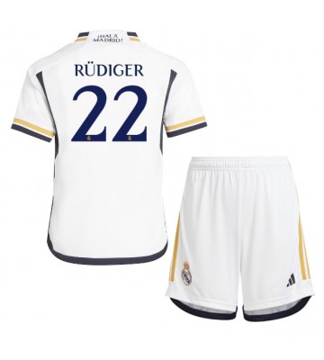 Real Madrid Antonio Rudiger #22 Hemmatröja Barn 2023-24 Kortärmad (+ Korta byxor)