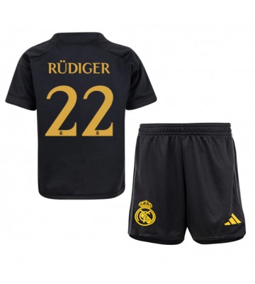Real Madrid Antonio Rudiger #22 Tredje Tröja Barn 2023-24 Kortärmad (+ Korta byxor)