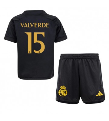 Real Madrid Federico Valverde #15 Tredje Tröja Barn 2023-24 Kortärmad (+ Korta byxor)