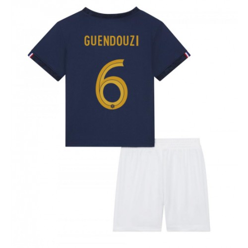 Frankrike Matteo Guendouzi #6 Hemmatröja Barn VM 2022 Kortärmad (+ Korta byxor)