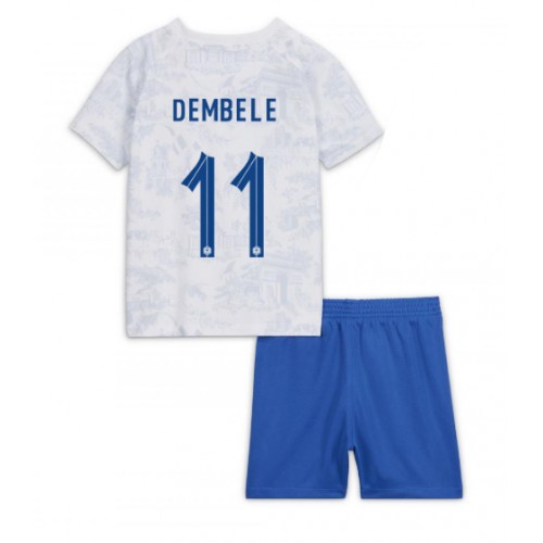 Frankrike Ousmane Dembele #11 Bortatröja Barn VM 2022 Kortärmad (+ Korta byxor)