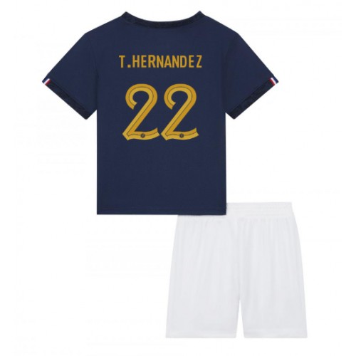 Frankrike Theo Hernandez #22 Hemmatröja Barn VM 2022 Kortärmad (+ Korta byxor)