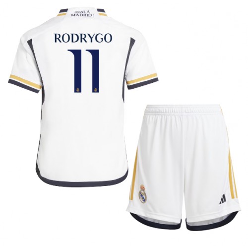 Real Madrid Rodrygo Goes #11 Hemmatröja Barn 2023-24 Kortärmad (+ Korta byxor)