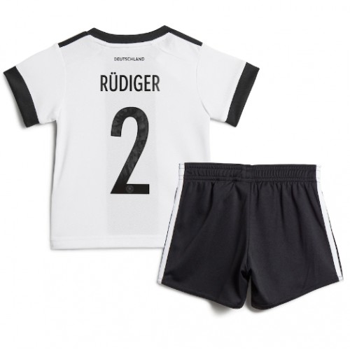 Tyskland Antonio Rudiger #2 Hemmatröja Barn VM 2022 Kortärmad (+ Korta byxor)